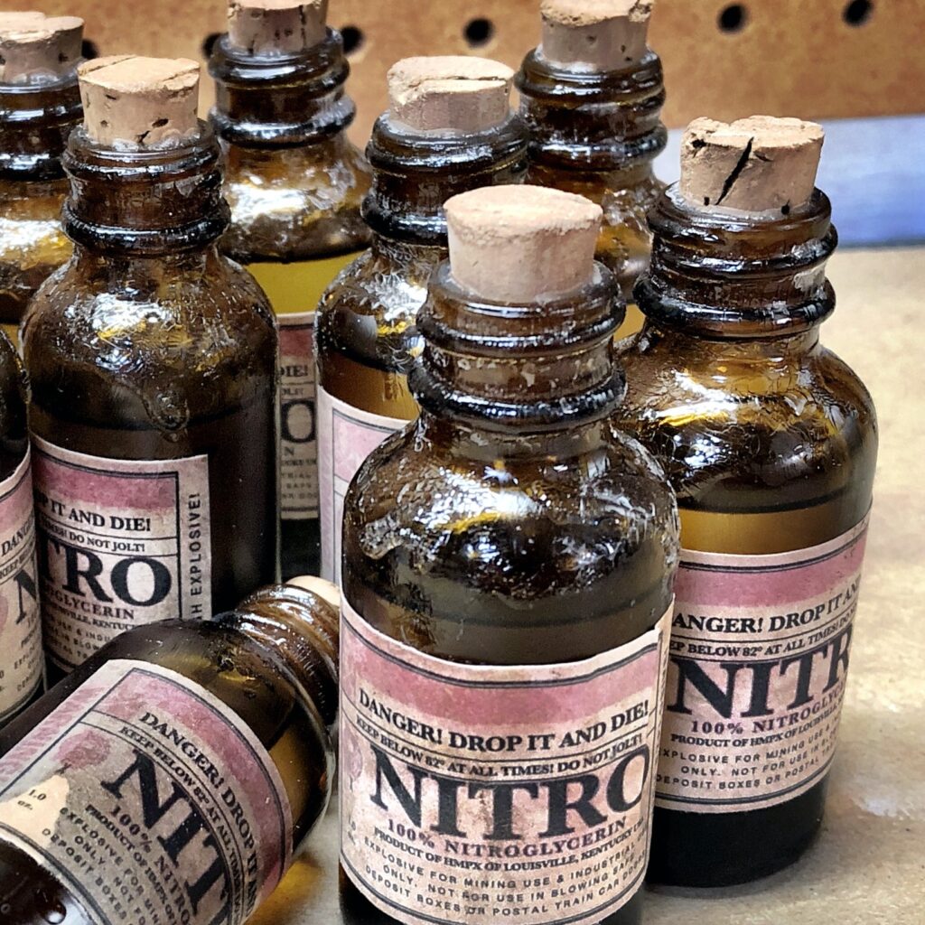 Bottles of Fake Nitroglycerin